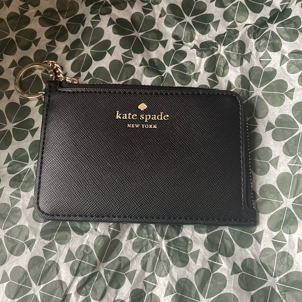 KATE SPADE NWT L-Zip Card holder BLACK